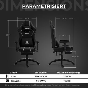 Ігровий крісло Dowinx з тканини, чорного кольору, з ергономічним дизайном та м'якими підлокітниками для комфортного тривалого сидіння