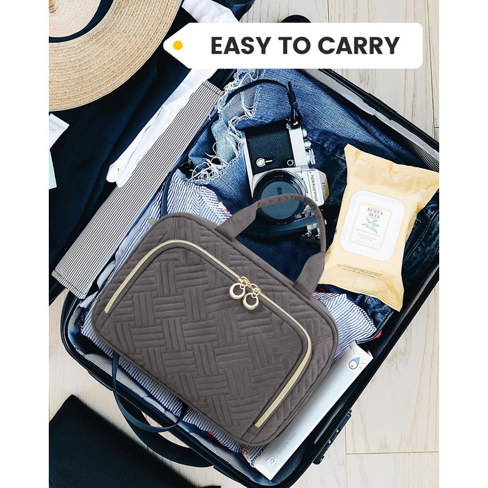 Чоловіча/Жіноча косметичка OVEVOOK водонепроникна для підвішування з гачками, велика з відділенням для прикрас (Сірий, M-Update)