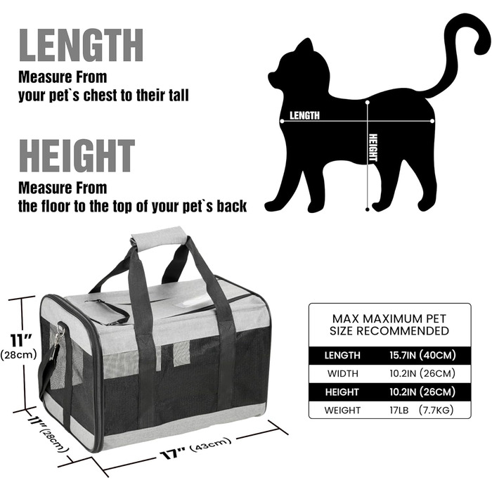 Транспортна переноска для собак та котів HITSLAM, складана, сіра (M)