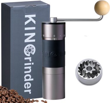 KINGrinder K6: Ручна кавомолка з 200 налаштуваннями помелу для Aeropress, French Press, Drip, Espresso, об'єм 25-35г