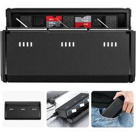 Зарядний пристрій для GoPro Hero 12/11/10/9 від Telesin: 3 слоти, 2 слоти TF-картки, портативний, з індикатором заряду