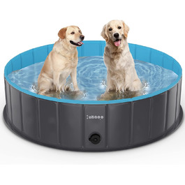 Dog Pool for Large Dogs, Foldable Swimming Pool Dog Splash Pool, Portable PVC Dog Pool Bathtub Dog Swimming Pool for Large Small Dogs, (Light Blue, L (120 x 30 cm))