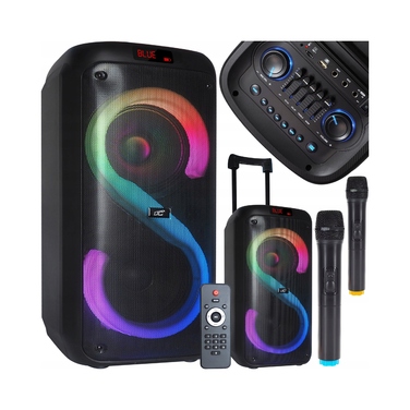 Портативна акустична колонка XXL 400W Partybox: Караоке, пульт, AUX, USB, BT, FM