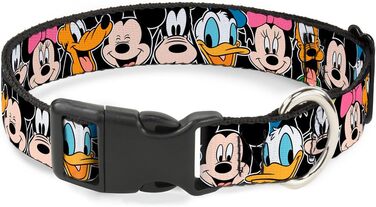 Гермо-нашийник Buckle-Down з класичними персонажами Disney, чорний, пластик, M (11-17 дюймів, 2.5 см)