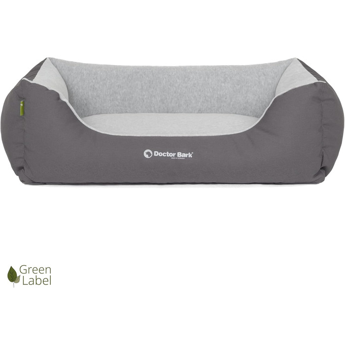 Ліжко для собак Doctor Bark Kleine Hunde - М'яке та зручне ліжечко для собак, миється, зносостійке, пухнасте - Зроблено в Німеччині, GreenLabel (S - 74x55 см, Сірий)