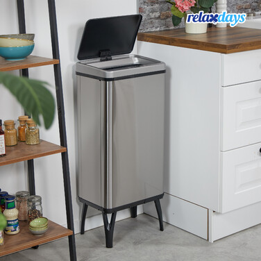 Relaxdays Stainless Steel Trash Can with Sensor