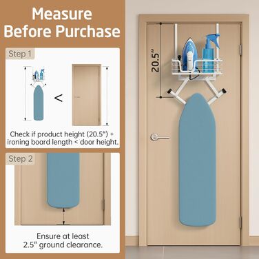 Підвіска для прасувальної дошки KES з корзиною, без свердління, біла (HIR500A-WH)