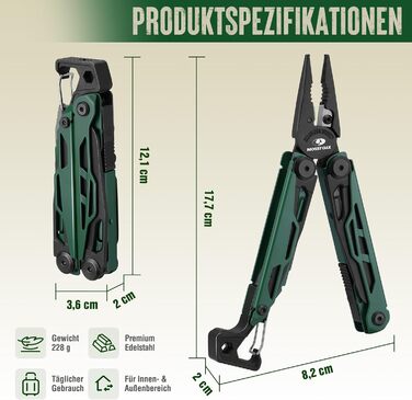 Мультитул Mossy Oak 27-в-1: мультиінструмент, плоскогубці, ніж, набір біт, для кемпінгу, ремонту, з чохлом