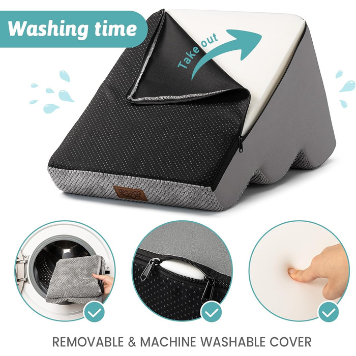 Сходинки для собак маленьких порід 40 см, сходи для домашніх тварин на диван з високощільним губчастим наповнювачем, сходинки для собак з пральною кришкою та неслизьким дном, 40x57x40 см, 3 сходинки