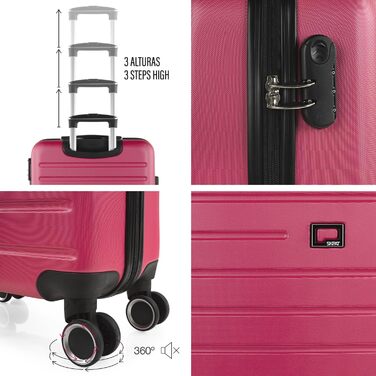 Чемодан валіза на колесах KPAT Fuchsia S+L: міцний корпус, великий вибір для подорожей