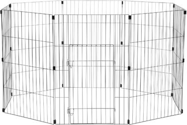 Клітка-вольєр для собак, котів та кроликів Iris Ohyama, 1.7 м², 8 панелей, WPC-24, чорний