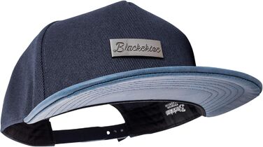 Кепка бейсболка Blackskies® Vanguard Snapback з замком, вельвет, штучна шкіра, унісекс, для чоловіків та жінок, Navyblau (темно-синій)
