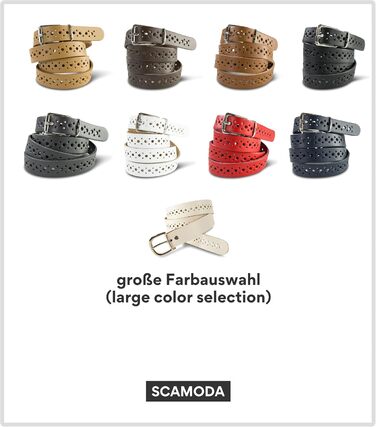 Чоловічий шкіряний ремінь Damengürtel з перфорацією, срібна пряжка, ширина 3 см, білий, виготовлено в Німеччині