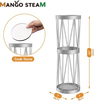 Тримач для парасольок Mango Steam Pluvian™ Soakstone™ Tall Round, сріблястий (багаторазовий)
