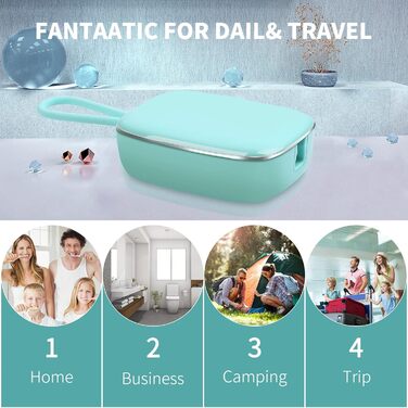 Toothbrush Covers, Portable Toothbrush Holder with Cleaning Light, Rechargeable Travel Toothbrush Box with Holder for Home and Travel or Business Trips (White) (Blue)