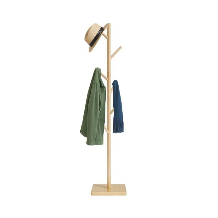 Relaxdays Bamboo Coat Rack with 8 Hooks
