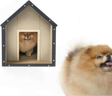 Будка для собак Outdoor, маленькі породи – собачий будиночок з дерева, водостійкий дах 76 x 99 x H80 см, розмір S, Timbela M401-1 розмір M, 76x99xH80cm, натуральне дерево (розмір S, 48x74xH58cm, LP SmartSide дерев'яні панелі)