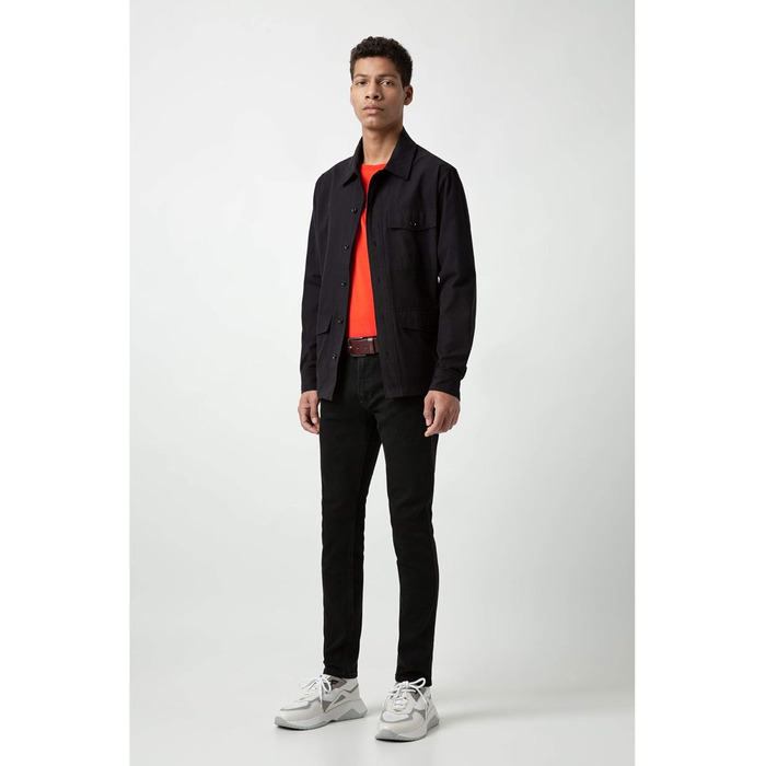 Чоловічий шкіряний ремінь HUGO Gionio SZ40 з логотипом на петлі, колір 80 (темно-коричневий 202)