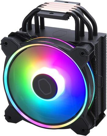 Cooler Master Hyper 212 Halo: Кулер для CPU з RGB підсвічуванням, чорний, LGA1700 & AM5, 4 теплові трубки