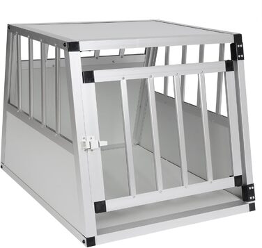 Транспортна переноска для собак та котів EUGAD, алюмінієва, 54x69x51 см, срібна