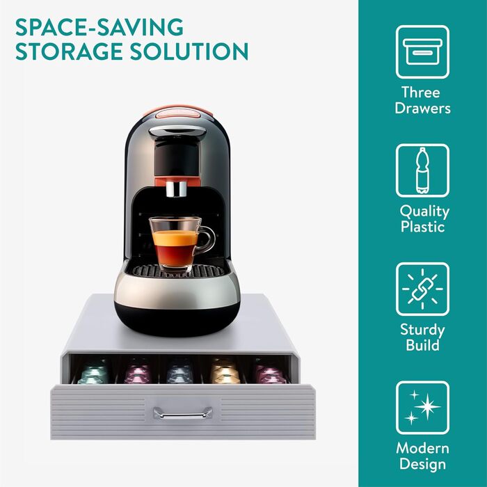Утримувач для капсул Nespresso Navaris - білий (сірий), на 50 капсул