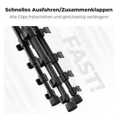 Штатив K&F Concept S255A3+BV01: Легкий штатив 190 см з сумкою та підставкою для смартфона/камери