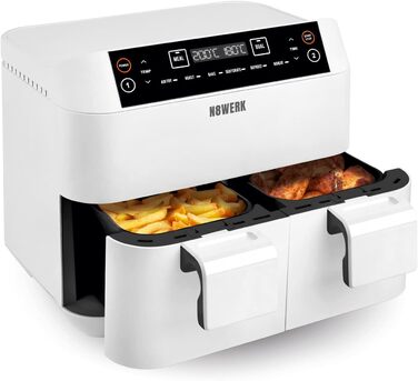 Фритюрниця без олії Heißluftfritteuse Midnight Edition 7.6 л, білий колір, 1800 Вт, 7 програм, цифровий дисплей