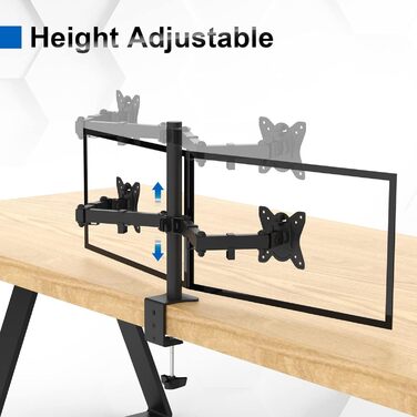 Підставка для монітора GRIFEMA для 2 моніторів, 13-32 дюйми, регульована висота, поворотна, VESA 75x75/100x100, до 9 кг