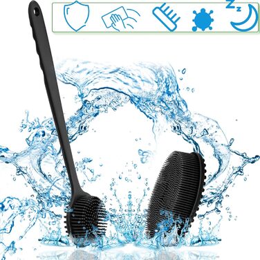 Силіконовий скрубер для тіла 2 шт. - щітка для душу, скрубер для спини, чорний колір