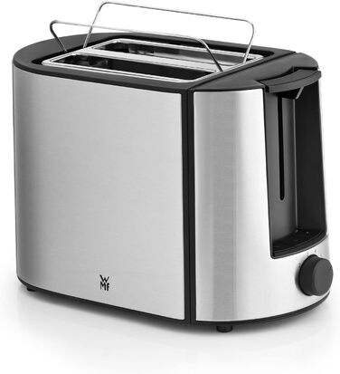 WMF Bueno Pro Toaster 2 Slice, Double-Slot Toaster Stainless Steel with Roll Holder, 2 Slices, 6 Browning Levels, 870 W, brushed stainless steel