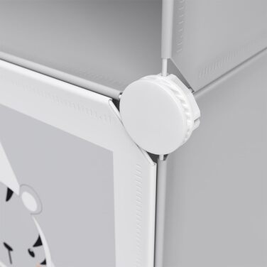 Дитячий стелаж Vicco Andy, сірий, 74x110 см, 6 відділень, з пандою