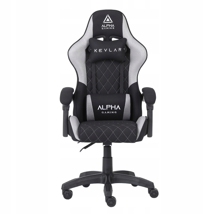 Ігрове крісло Alpha Gaming Kevlar Grey, тканина, чорно-сіре
