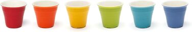 Brunch Time Espresso Cups, Set of 7, Multicolored