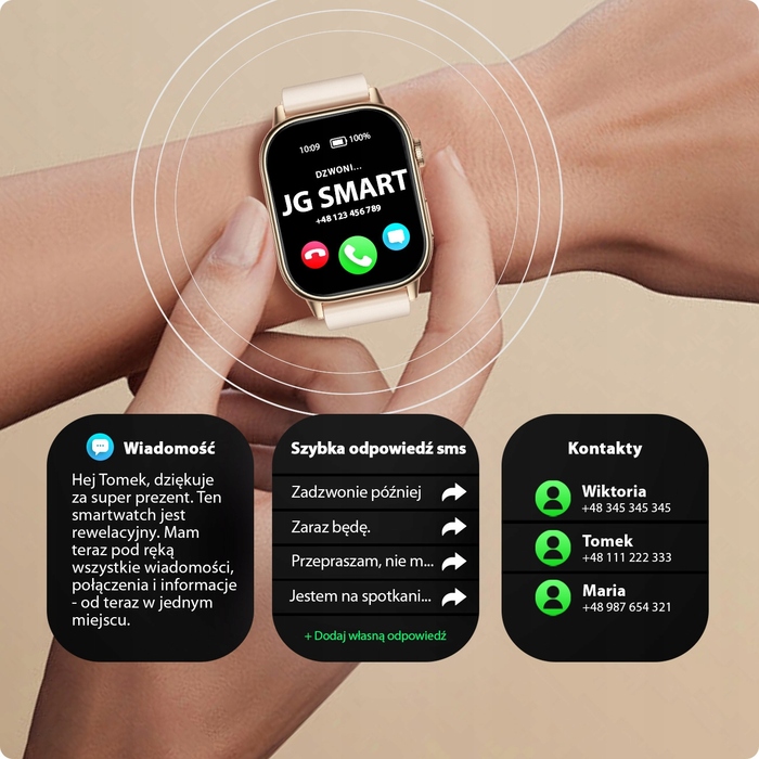 Жіночий смартгодинник JG Smart QX17 з GPS, сріблястий