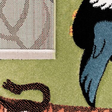 Дитячий килим TT Home Джунглі Зоо Тварини Жираф Змія Лев Мавпа Зелений 140x200 см