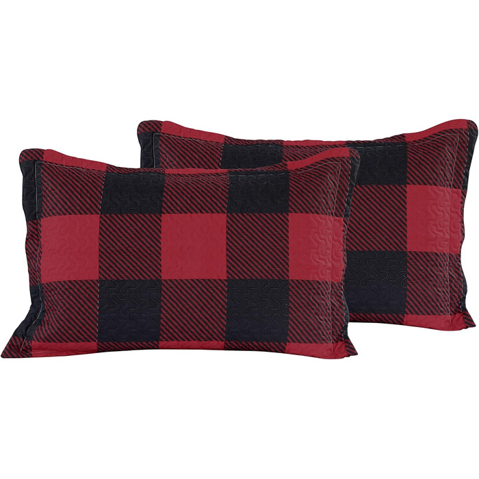 Комплект літньої постільної білизни Marina Decoration з ковдрою та двома наволочками, чорно-червоний візерунок, розмір Full/Queen