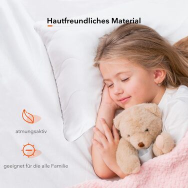 Sweetnight Pillow 40x80 Pillow for Side Sleepers Soft & Supportive Sleeping Pillow Washable Children's Pillow Double-Layer Quilted 800g Pillow Filling with Zipper (40 x 80 cm)