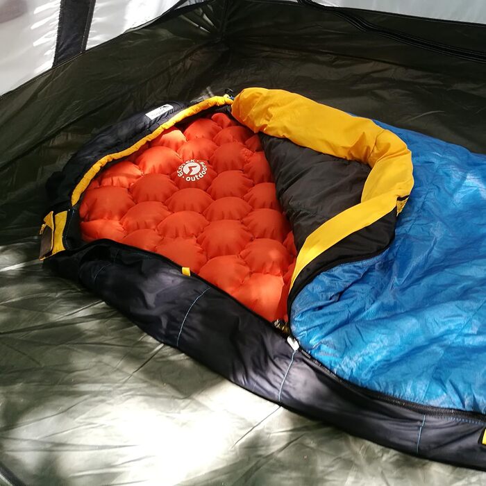 Ультралегка надувна туристична ізомат для кемпінгу Ecotek Outdoors Hybern8, контурний дизайн FlexCell, для рюкзачних походів, спальників і гамаків