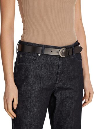 Жіночий шкіряний ремінь Calvin Klein Classic з класичною пряжкою, чорний (95 см)