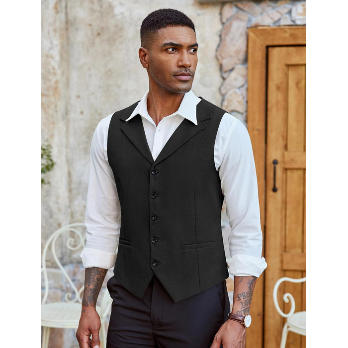 Жилет чоловічий COOFANDY, класичний крій, чорний (3XL)