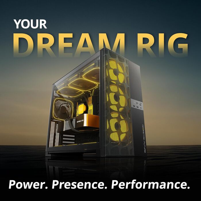 Корпус для ПК Geometric Future M5 Vent Mesh: Ігрова Mid Tower з темперованим склом, підтримка E-ATX/ATX, висока вентиляція, сталь 1.2 мм, Type C, радіатор 420/360, двокамерний