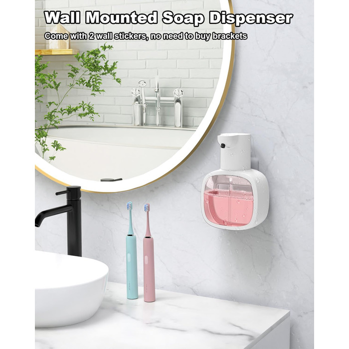 Автоматичний диспенсер для мила Dalugo з USB-C, 500 мл, настінний, електричний сенсор, регульований, для кухні та ванної кімнати