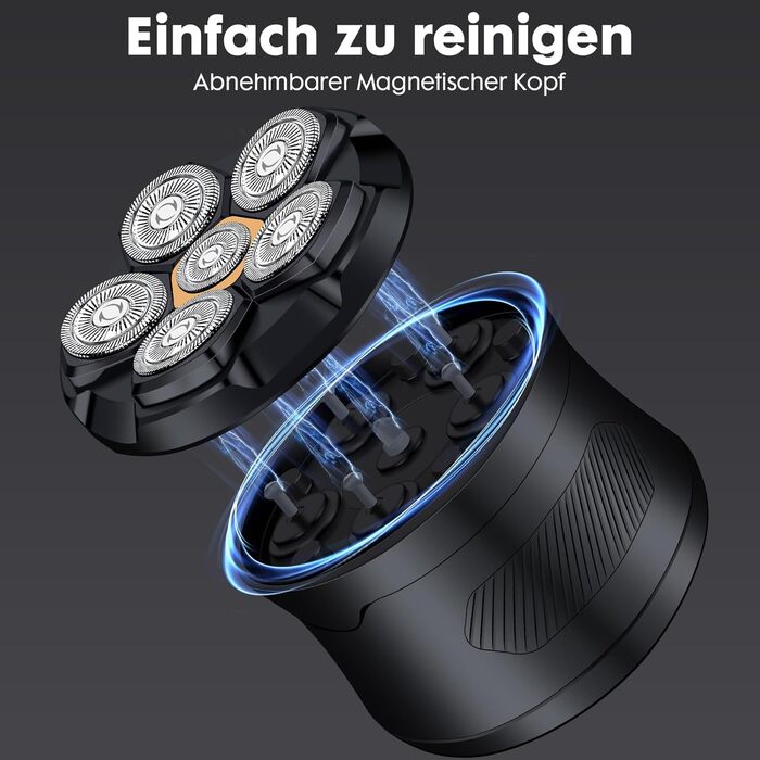 Електричний голкострум для гоління голови чоловічий, вологостійкий, з USB-C, легко чистити