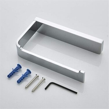 Chrome Solid Brass Toilet Paper Holder - Wall Mounted, 20cm - No Cover