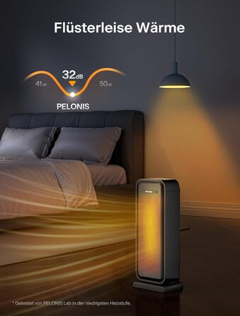 Електрична теплова гармата PELONIS 2000W, керамічна, з термостатом, таймером та захистом, чорна