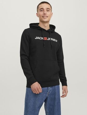 Чоловічий худі Jack & Jones з логотипом, чорний, розмір XL