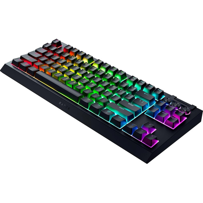 Механічна ігрова клавіатура Razer BlackWidow V4 TKL з зеленими перемикачами (RGB Chroma, 6 макро-клавіш, Doubleshot ABS-кейкапи, QWERTY US-розкладка)