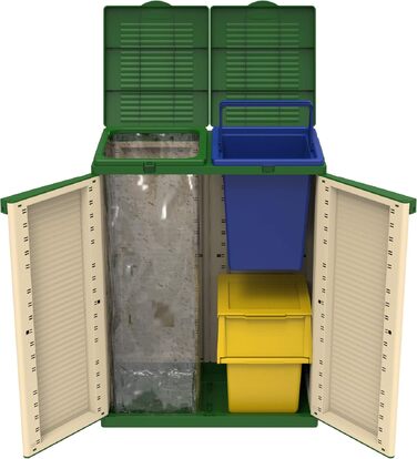 Шафа для сортування сміття Terry Ecocab 2, для приміщень та вулиці, 2 окремі відсіки, 68x39x88,7 см, синя