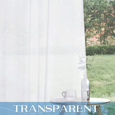 PONY DANCE Outdoor Curtains Waterproof 2-Piece Set H 213 x W 137 cm Outdoor Curtains White Transparent Gazebo Curtains with Removable Loops Outdoor Curtain Terrace