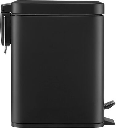 Третеїмер BLACK+DECKER BXBN0007E з м'яким закриттям кришки, нержавіюча сталь, 30 x 14 x 29 см, 5 л, чорний